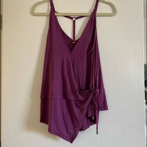 Free People Women's Sleeveless V-Neck Side-Tie Top in Plum, Sz Small
